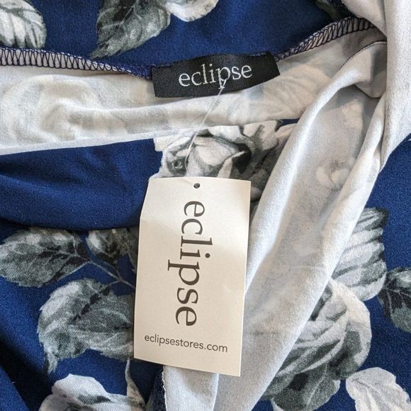 NEW Blue Floral Bodysuit Off-shoulder Ruffle sleeves and front Size Large - Picture 4 of 10